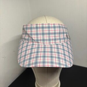 New Columbia Silver Ridge Tech Women's Visor NWT Pink Blue Plaid Adjustable Hat